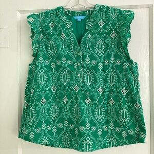 Draper James Green Sleeveless Top L